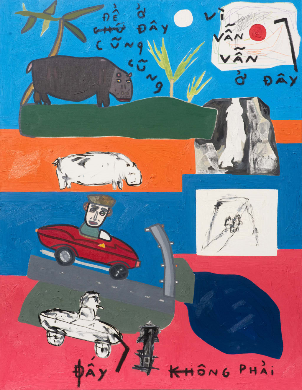 Will Thurman, Speeding car on CA-HW1 cascades into concrete barrier, and Hippopotamus unknowingly wades in front of waterfall., 2022