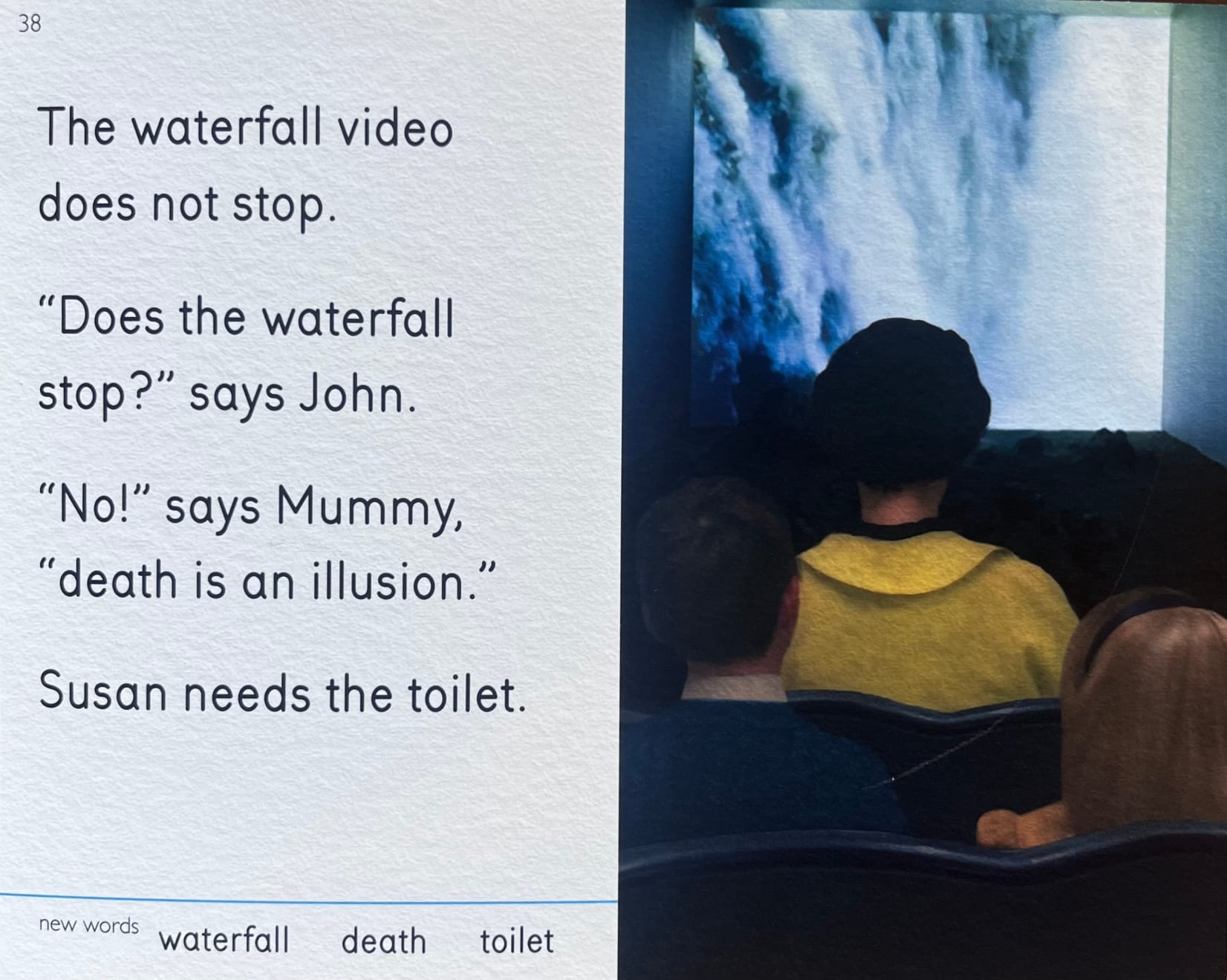 Miriam Elia, Waterfall death toilet