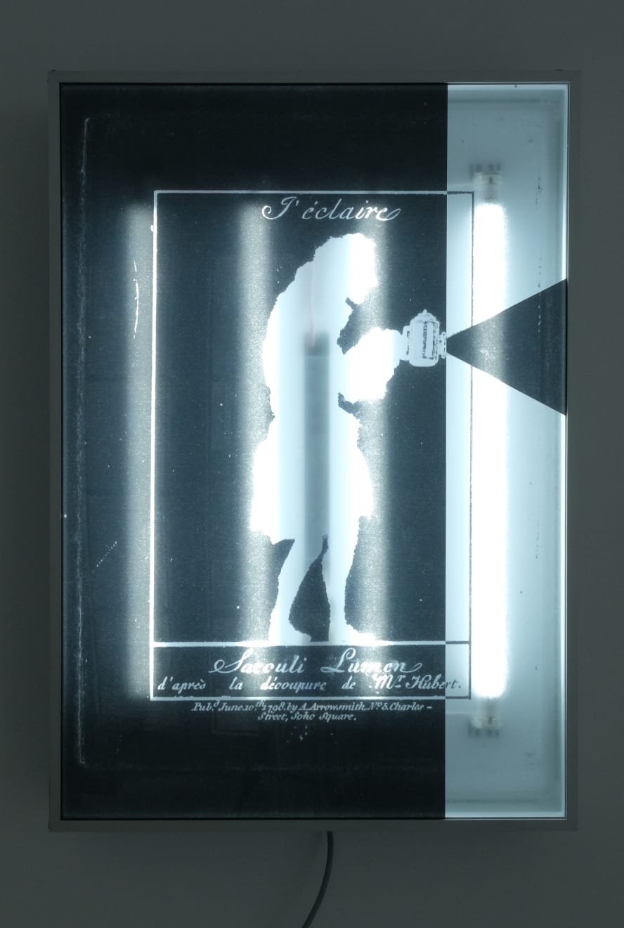 Mischa Kuball, J'éclaire / Voltaire, 2024