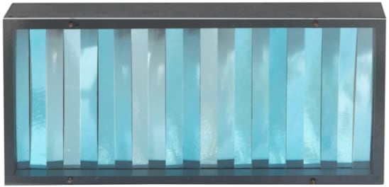 Adolf Luther, Spiegelobjekt (blaue Streifen), 1976