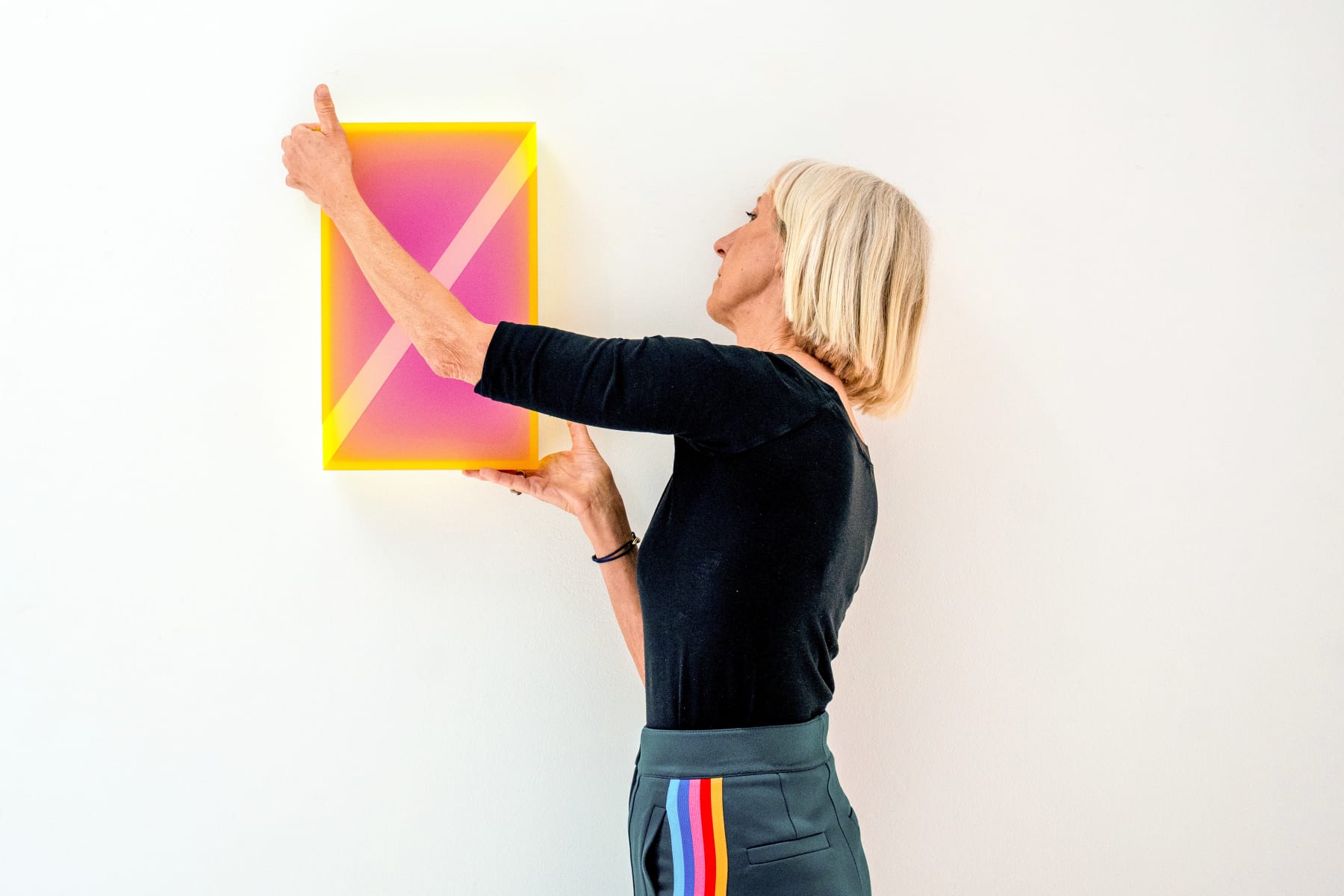 Regine Schumann, colormirror triangles fibonacci 5, 2025