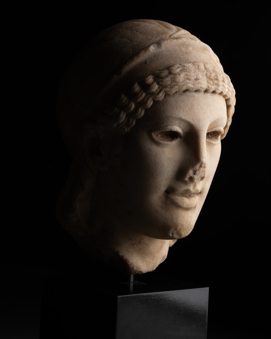Archaistic Koré Head, Augustan or Julio-Claudian Period (1st century B.C. – 1st century A.D.)