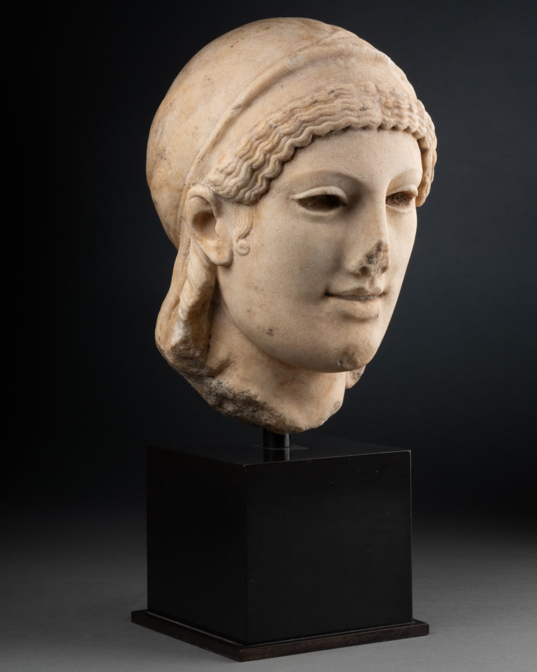 Archaistic Koré Head, Augustan or Julio-Claudian Period (1st century B.C. – 1st century A.D.)
