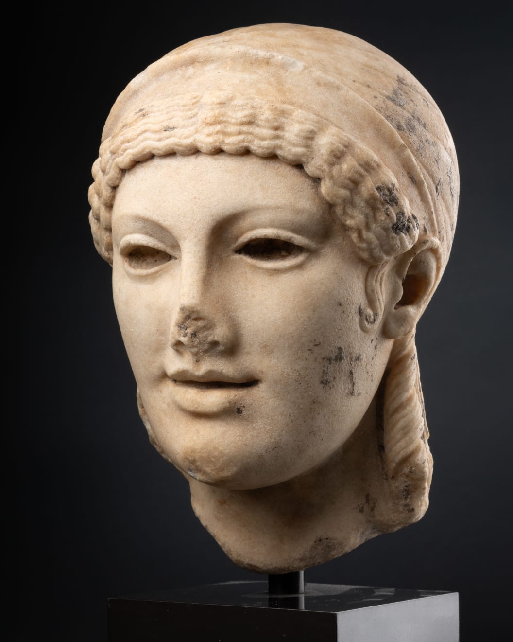 Archaistic Koré Head, Augustan or Julio-Claudian Period (1st century B.C. – 1st century A.D.)