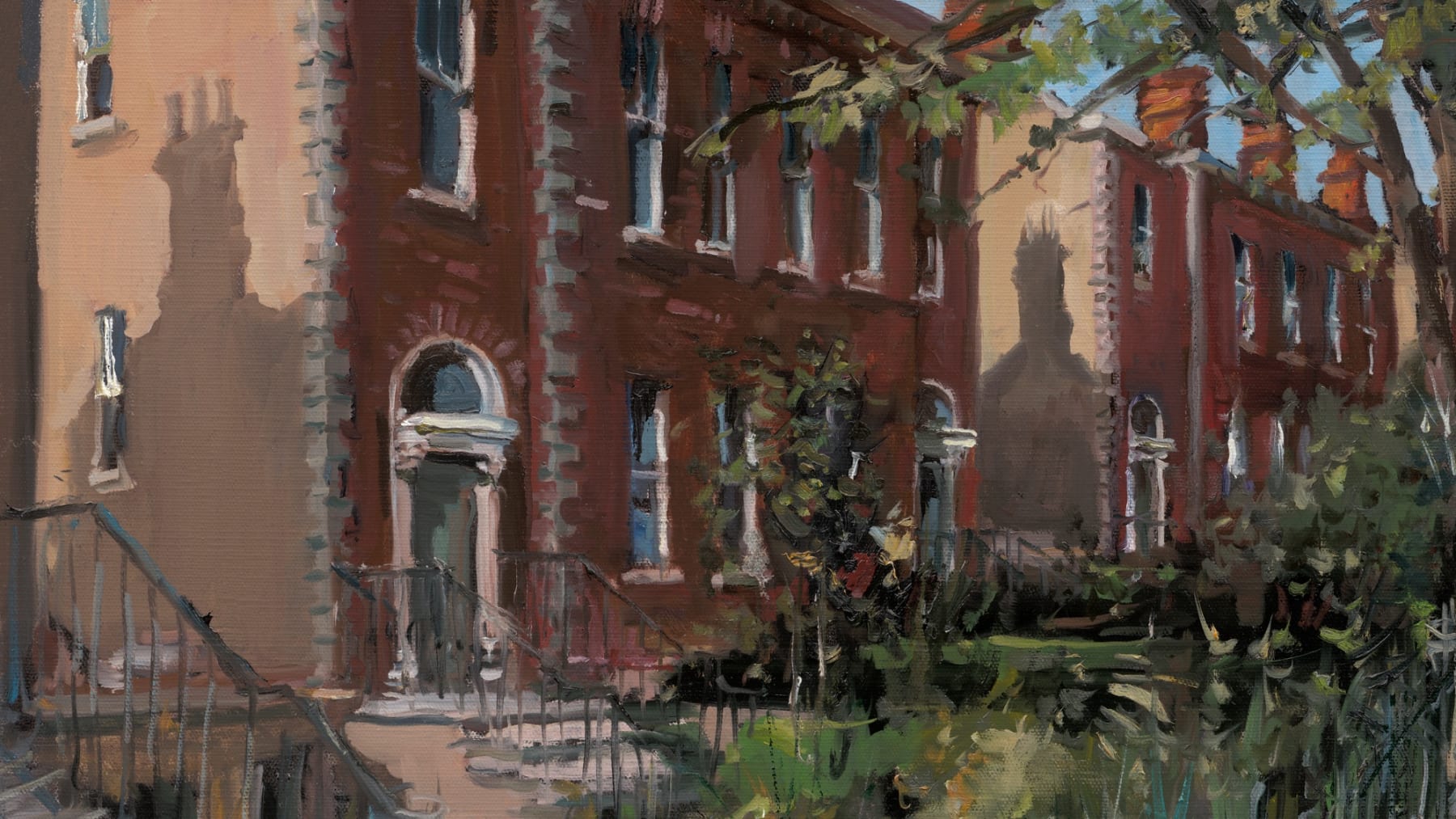 Gerard_Byrne_Shadows_Fall_Rostrevor_Terrace_Rathgar_painting_detail_modern_irish_impressionism_fine_art_gallery_Dublin_Ireland