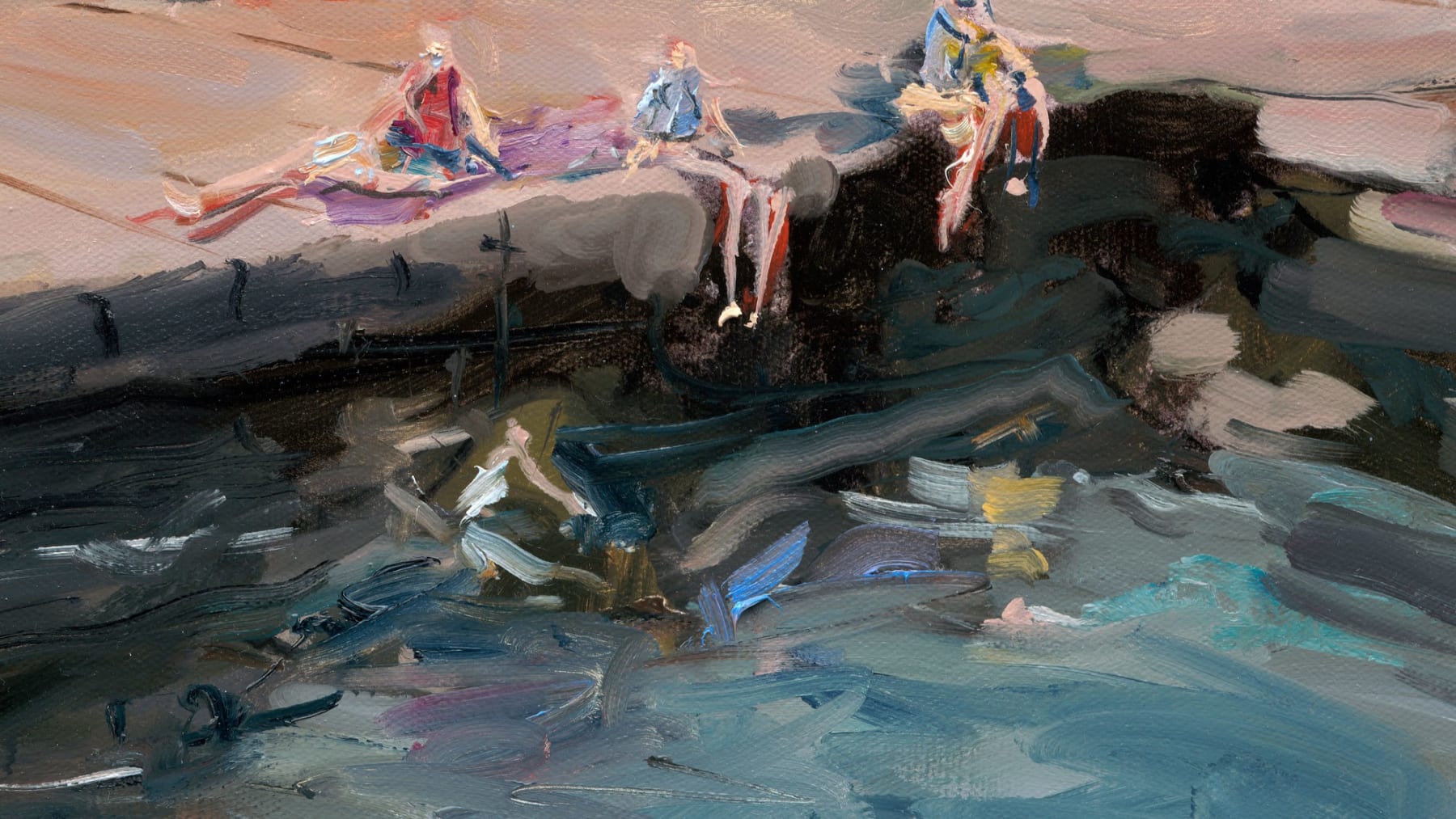 Gerard-Byrne-Last-Days-of-Summer-Seapoint-irish-modern-impressionism-art-gallery-Dublin-painting-detail