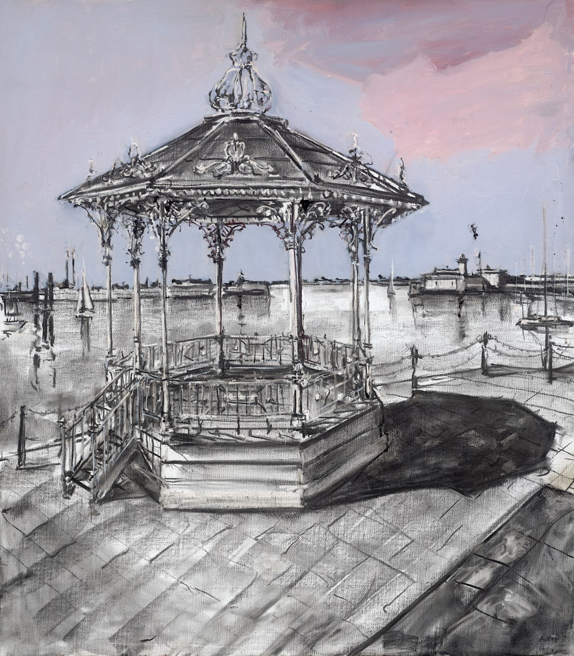 Gerard-Byrne-Evening-Walk-Dun-Laoghaire-Pier-modern-irish-impressionism-art-gallery-dublin-ireland