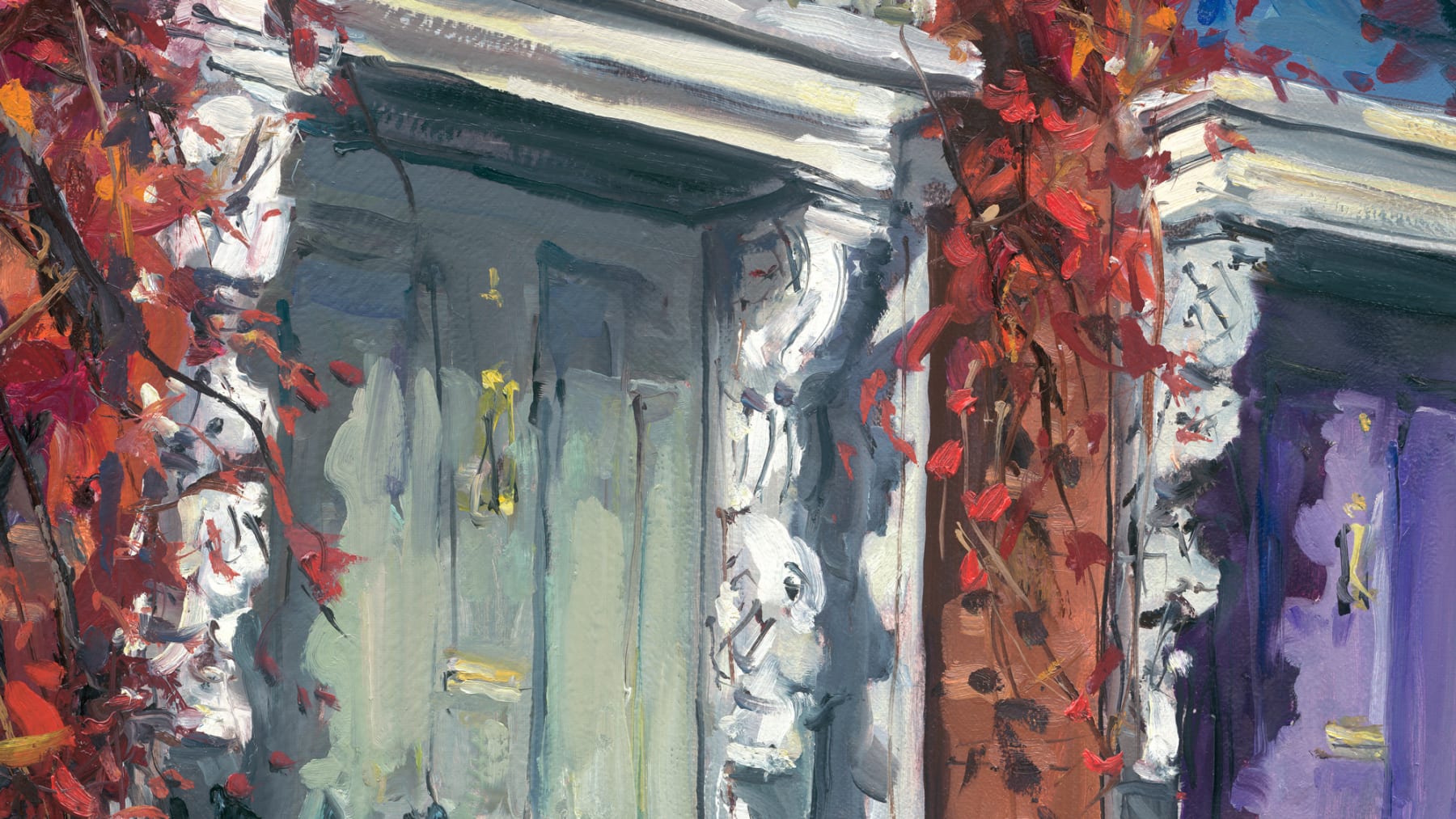 Gerard-Byrne_Dublin-Doors-in-Autumn-irish-modern-impressionist-art-gallery-dublin-ireland-painting-detail