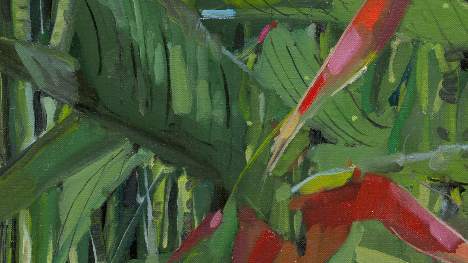 Gerard_Byrne_Firecracker_Heliconia_painting_detail_contemporary_figurative_art_fine_art_gallery_Dublin_Ireland
