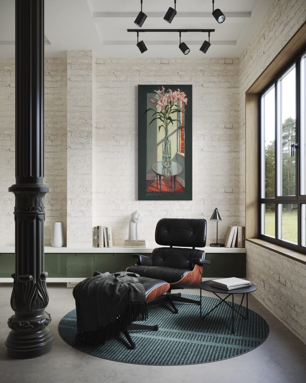 Gerard-Byrne-Let-the-Light-In-II-pink-lilies-contemporary-art-gallery-Dublin-Ireland-interior-design