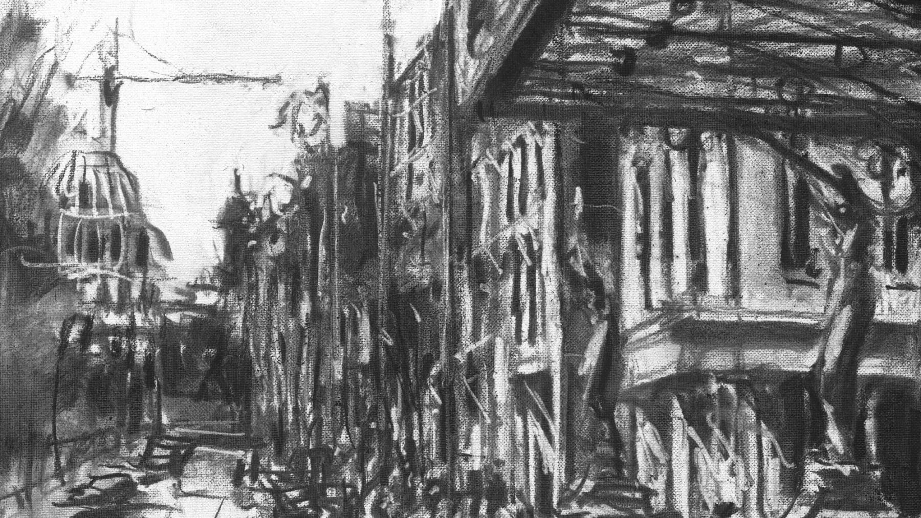 Gerard_Byrne_Thing_Can_Only_Get_Better_modern_irish_impressionism_fine_art_gallery_Dublin_Ireland_charcoal_sketch_detail