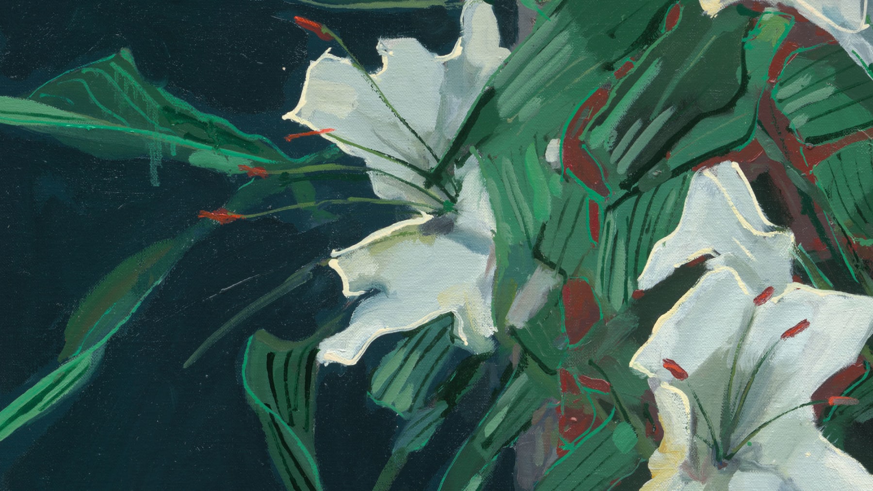 Gerard-Byrne-Waiting-white-lilies-art-gallery-Dublin-Ireland-painting-detail