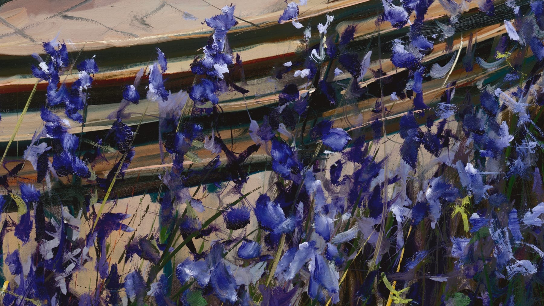 Gerard_Byrne_Summer's Purples_People's_Park_Dun_Laoghaire_modern_irish_impressionism_fine_art_gallery_dublin_Ireland_painting_detail