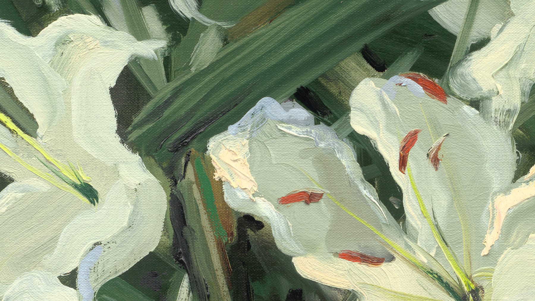 Gerard_Byrne_White_Oriental_Lilies_irish_contemporary_figurative_artist_art_gallery_dublin_ireland_painting_detail