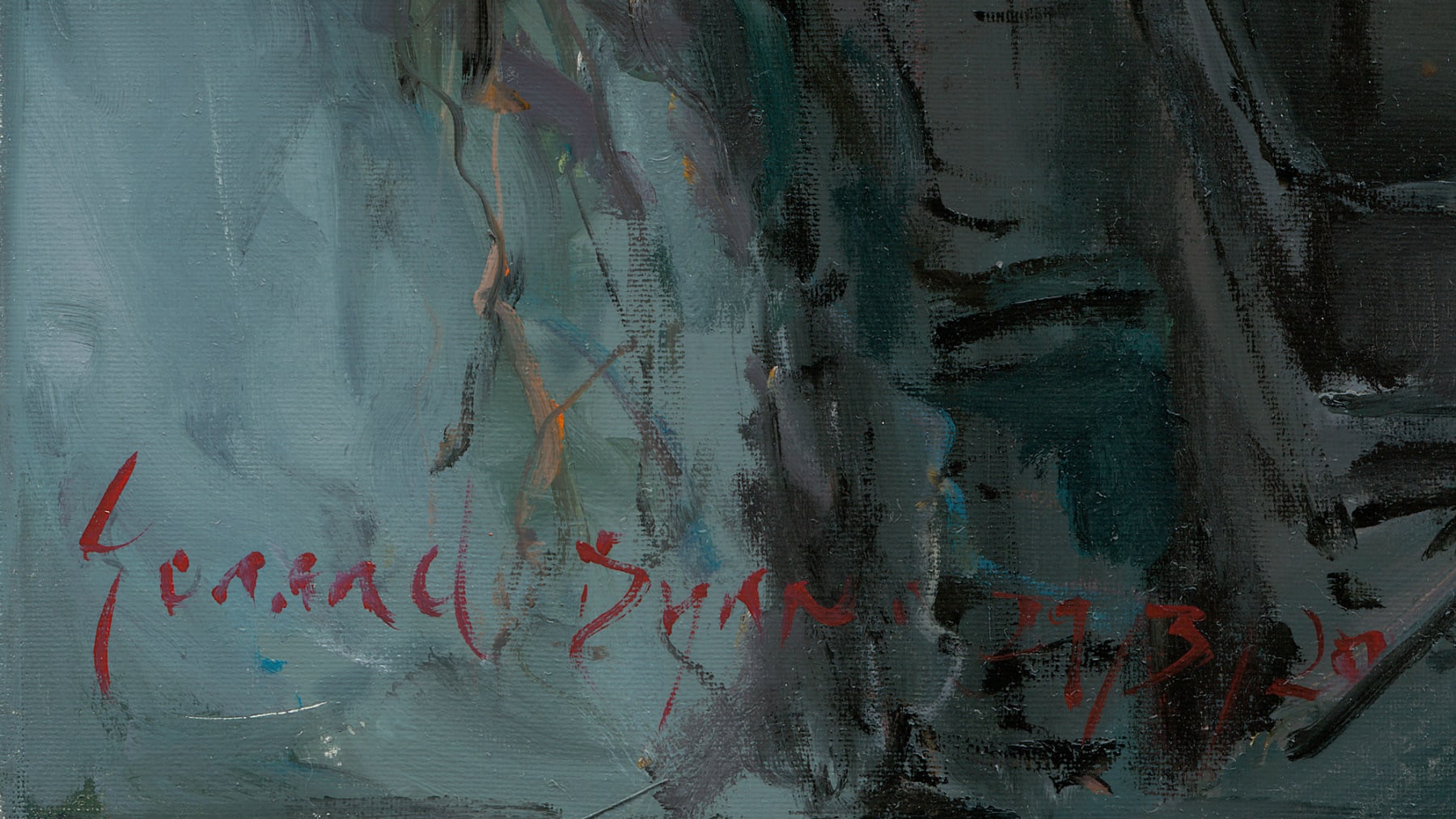Gerard_Byrne_Isolation_contemporary_impressionism_painting_detail