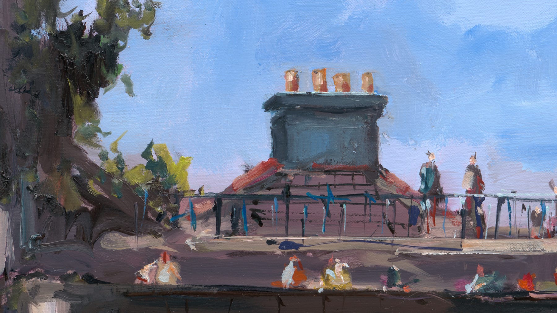 Gerard-Byrne-Here-Comes-the-Sun-Seapoint-Martello-Tower-irish-modern-impressionism-art-gallery-Dublin-painting-detail