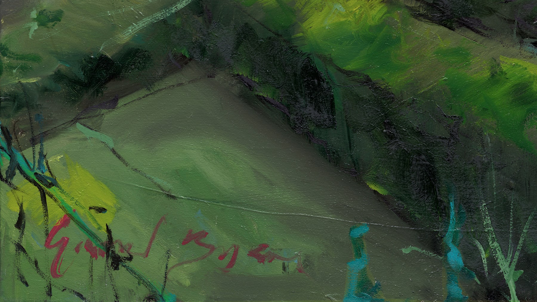 Gerard_Byrne_Urban_Green_contemporary_impressionism_plein_air_fine_art_painting_detail