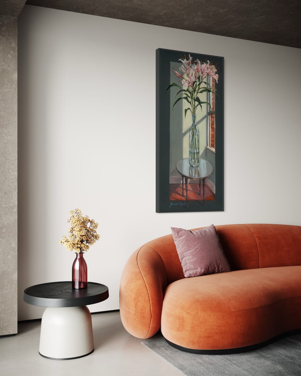 Gerard-Byrne-Let-the-Light-In-II-pink-lilies-contemporary-art-gallery-Dublin-Ireland-interior-design