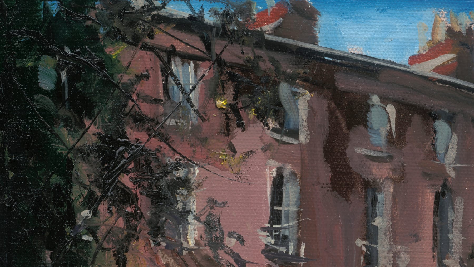 Gerard_Byrne_Canal_Reflections_painting_detail_modern_irish_impressionism_fine_art_gallery_Dublin_Ireland