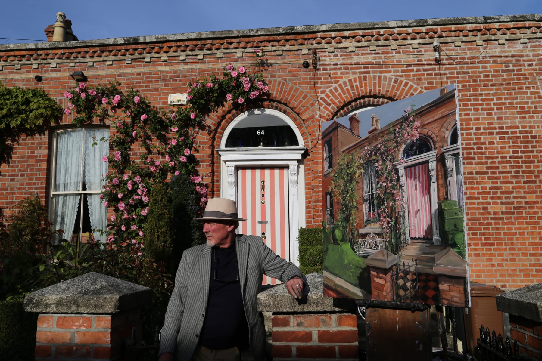 Gerard_Byrne_Stop_and_Smell_the_Roses_plein_air_painting_Beechwood_Avenue_Upper_Ranelagh_Dublin