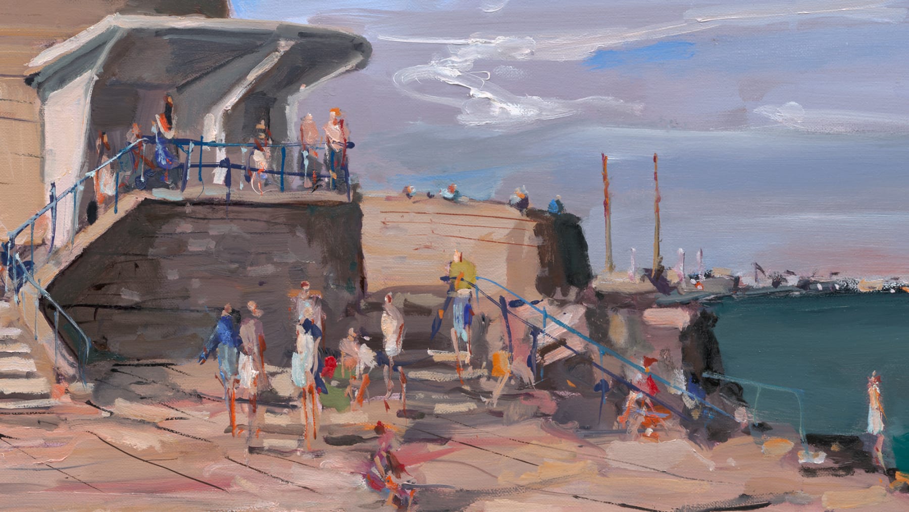 Gerard-Byrne-Here-Comes-the-Sun-Seapoint-Martello-Tower-irish-modern-impressionism-art-gallery-Dublin-painting-detail