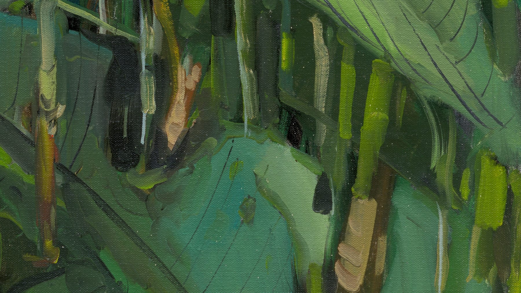 Gerard_Byrne_Firecracker_Heliconia_painting_detail_contemporary_figurative_art_fine_art_gallery_Dublin_Ireland