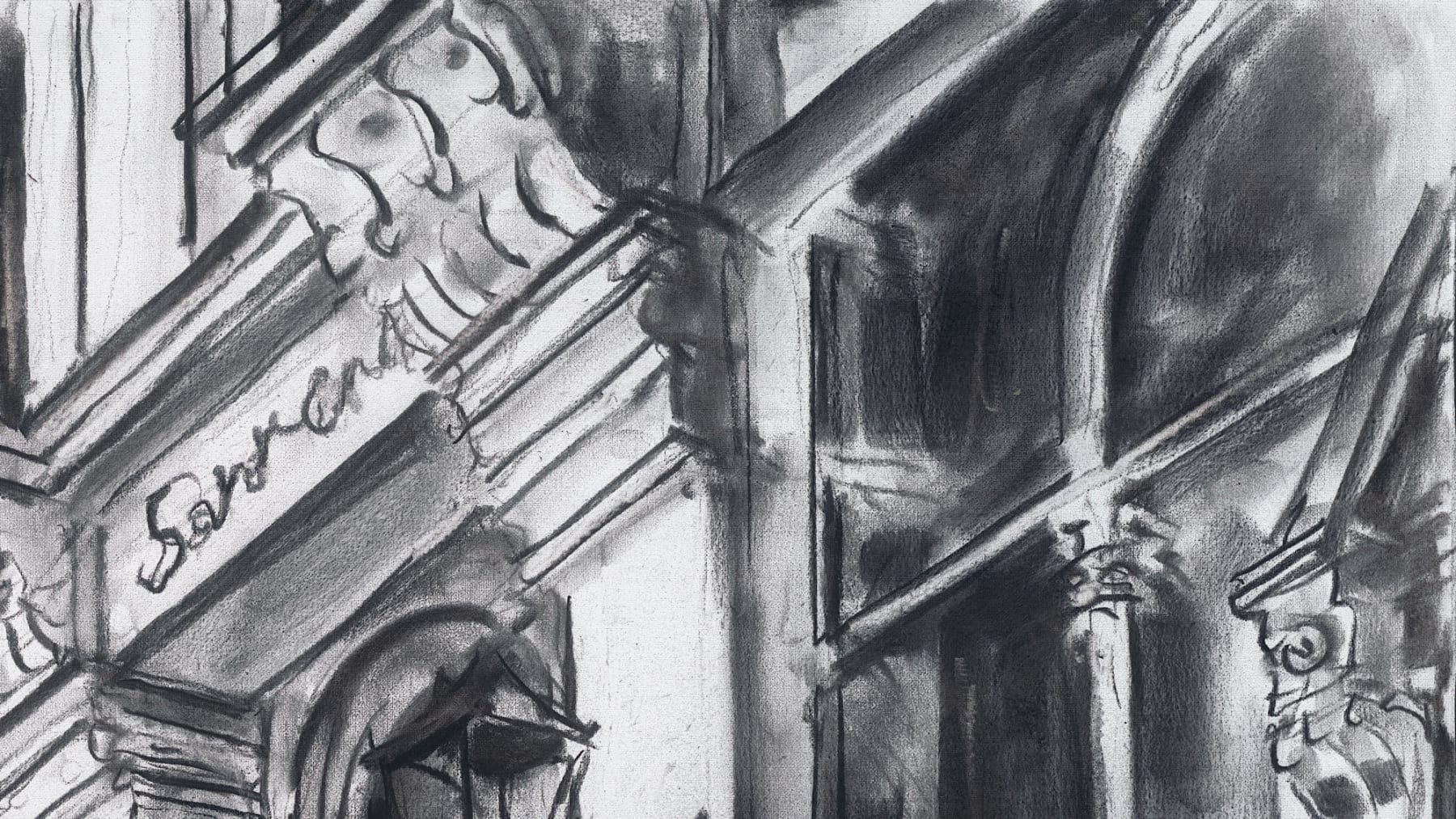 Gerard-Byrne-Afternoon-Bliss-Finnegans-of-Dalkey-charcoalogy-exhibition-art-gallery-dublin-ireland-drawing-detail