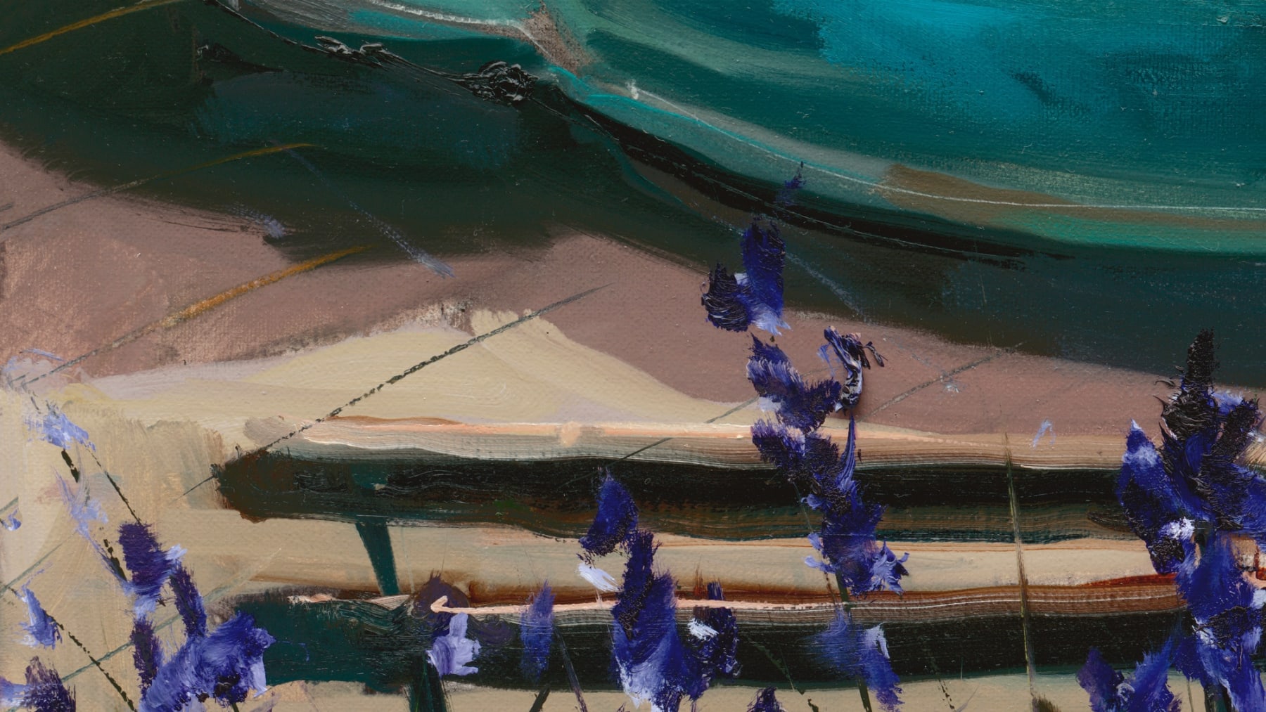 Gerard_Byrne_Summer's Purples_People's_Park_Dun_Laoghaire_modern_irish_impressionism_fine_art_gallery_dublin_Ireland_painting_detail