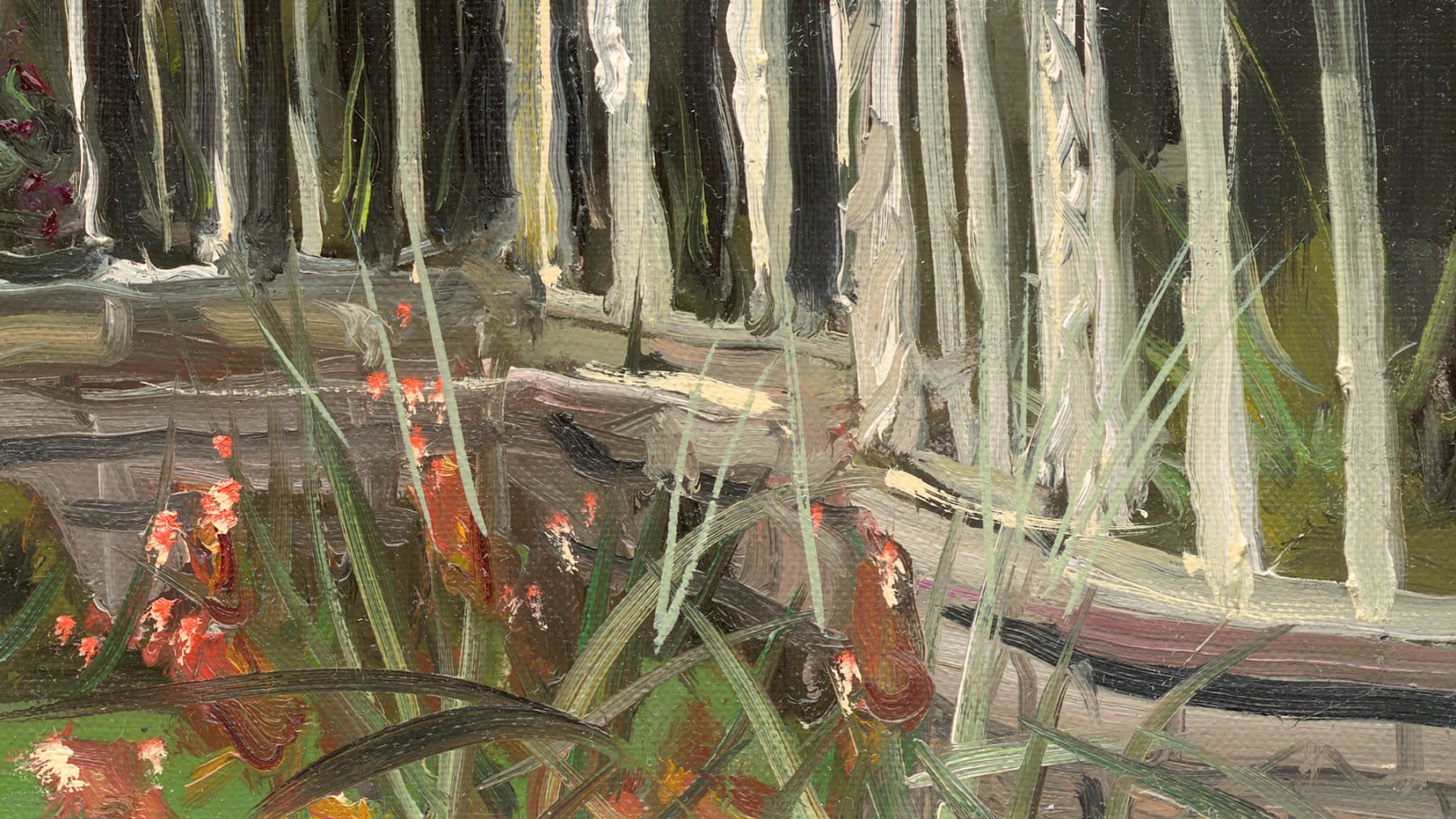 Gerard_Byrne_Curvilinear_Range_in_the_Evening_Sun_modern_irish_impressionism_fine_art_gallery_Dublin_Ireland_painting_detail