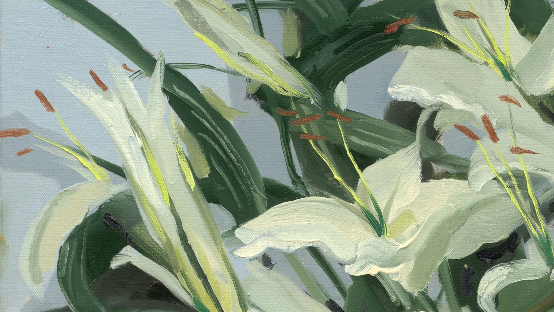 Gerard_Byrne_White_Oriental_Lilies_irish_contemporary_figurative_artist_art_gallery_dublin_ireland_painting_detail