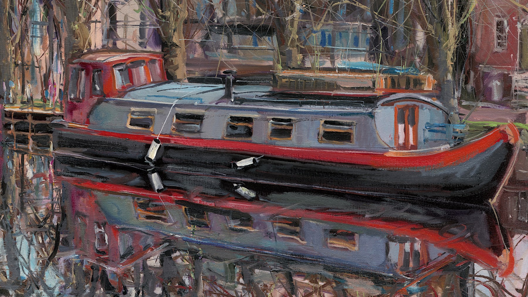 Gerard_Byrne_Grand_Canal_in_Spring_Dublin_modern_irish_impressionism_painting_detail