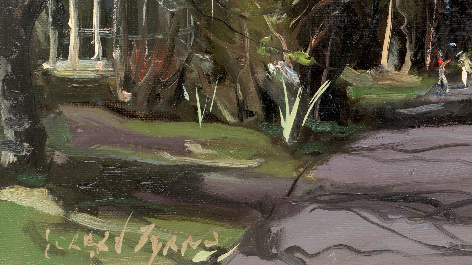 Gerard_Byrne_Curvilinear_Range_in_the_Evening_Sun_modern_irish_impressionism_fine_art_gallery_Dublin_Ireland_artist_signature