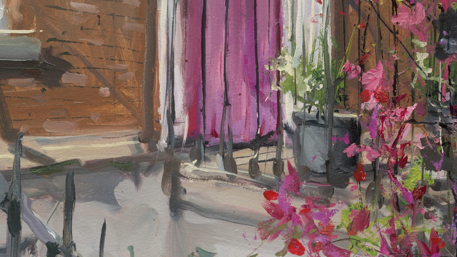 Gerard_Byrne_Portobello_Pink_Door_in_Spring_modern_irish_impressionism_fine_art_gallery_Dublin_Ireland_painting_detail