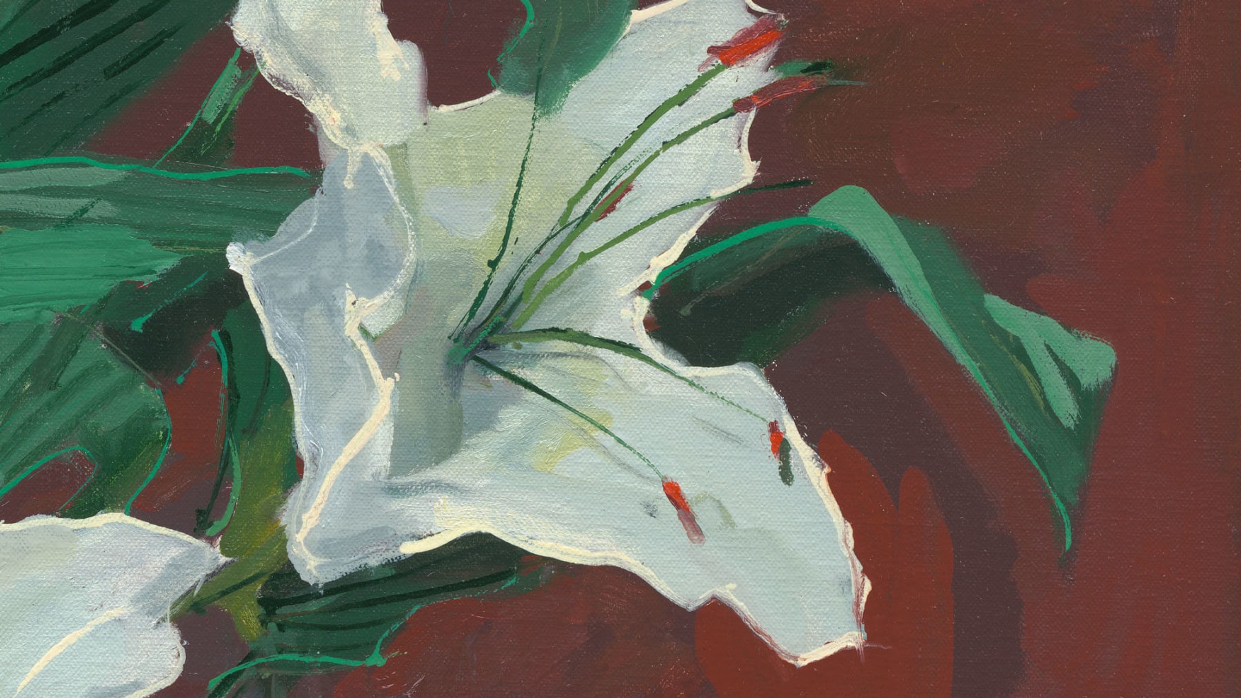 Gerard-Byrne-Waiting-white-lilies-art-gallery-Dublin-Ireland-painting-detail