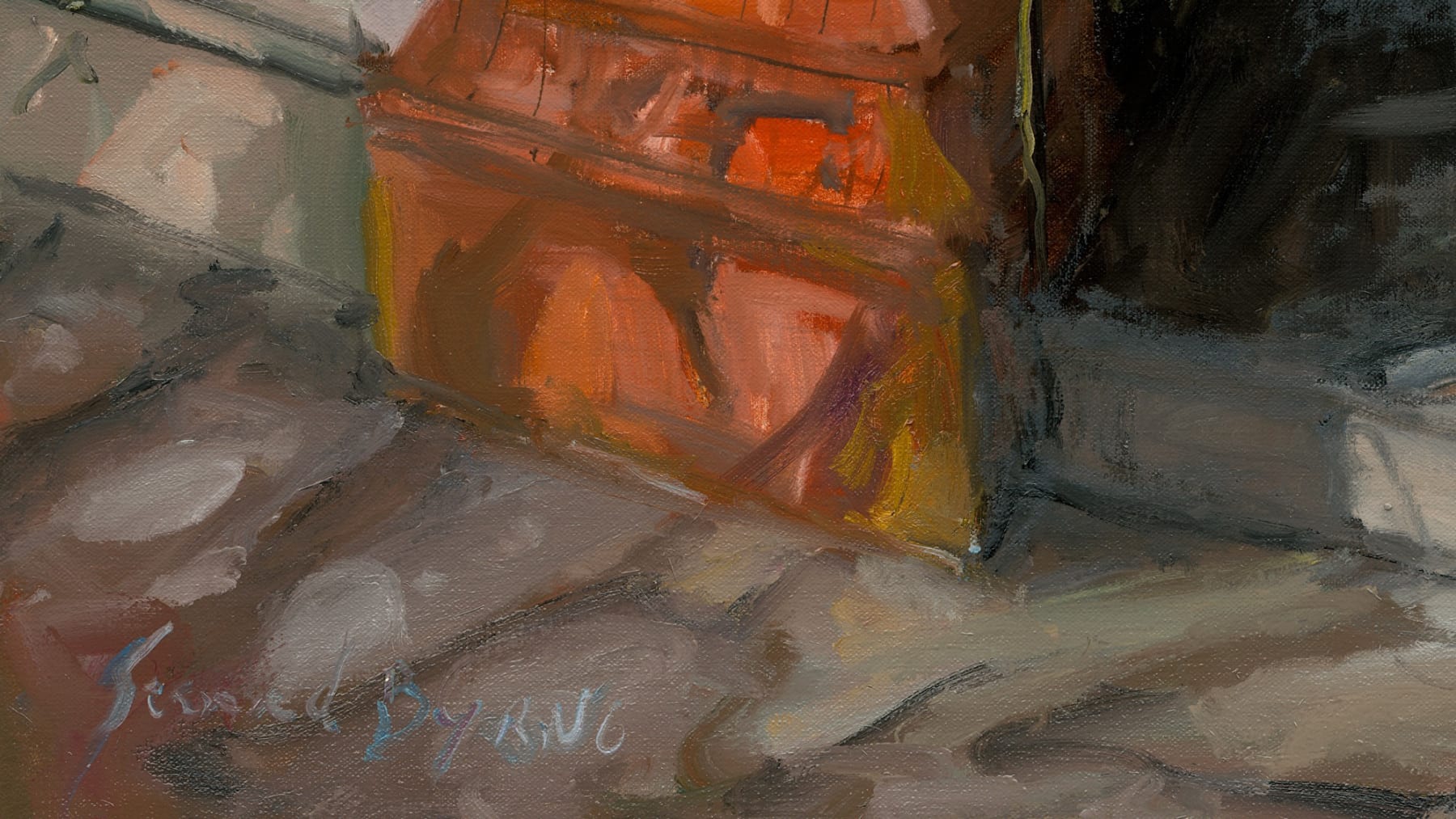 Gerard_Byrne_Morning_Shadows_modern_impressionism_painting_detail