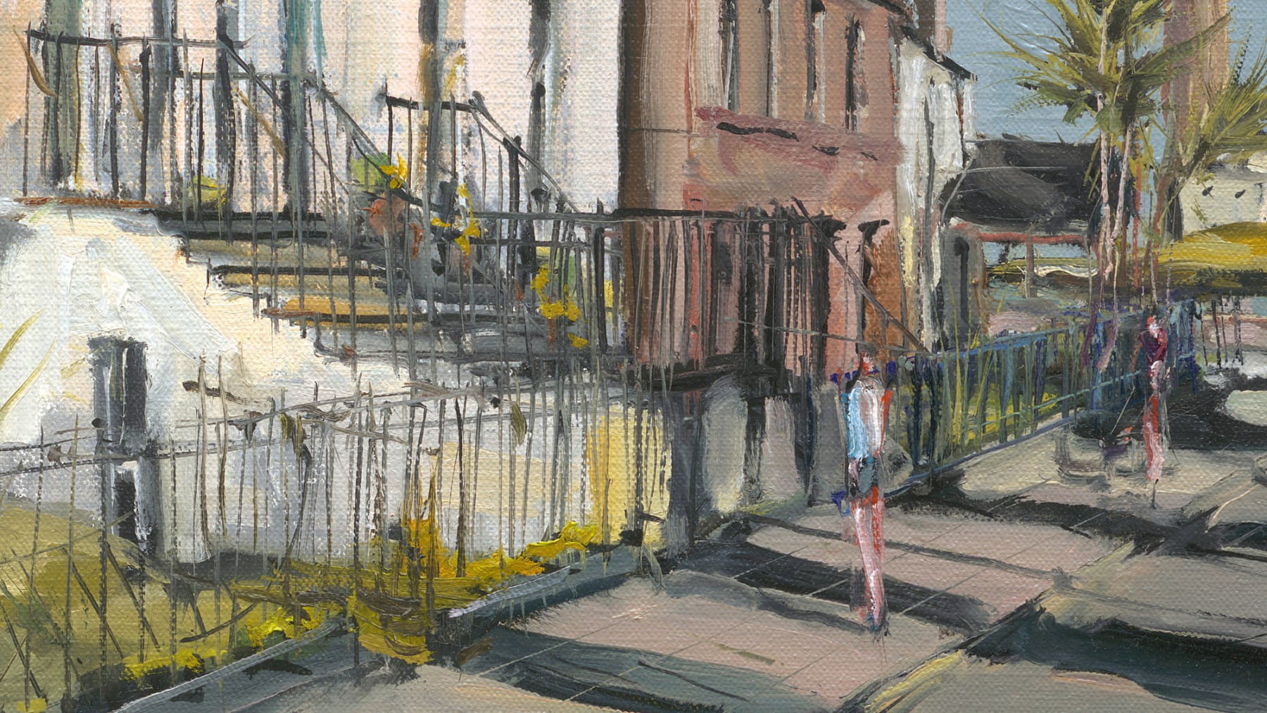 Gerard-Byrne-Pigeon-Towers-from-Seafort-Avenue-contemporary-art-gallery-Dublin-Ireland-painting-detail