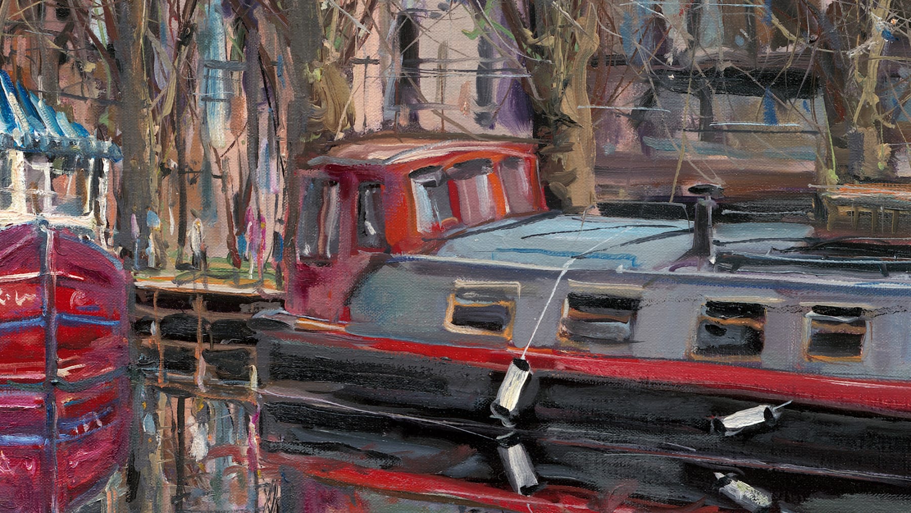 Gerard_Byrne_Grand_Canal_in_Spring_Dublin_modern_irish_impressionism_painting_detail