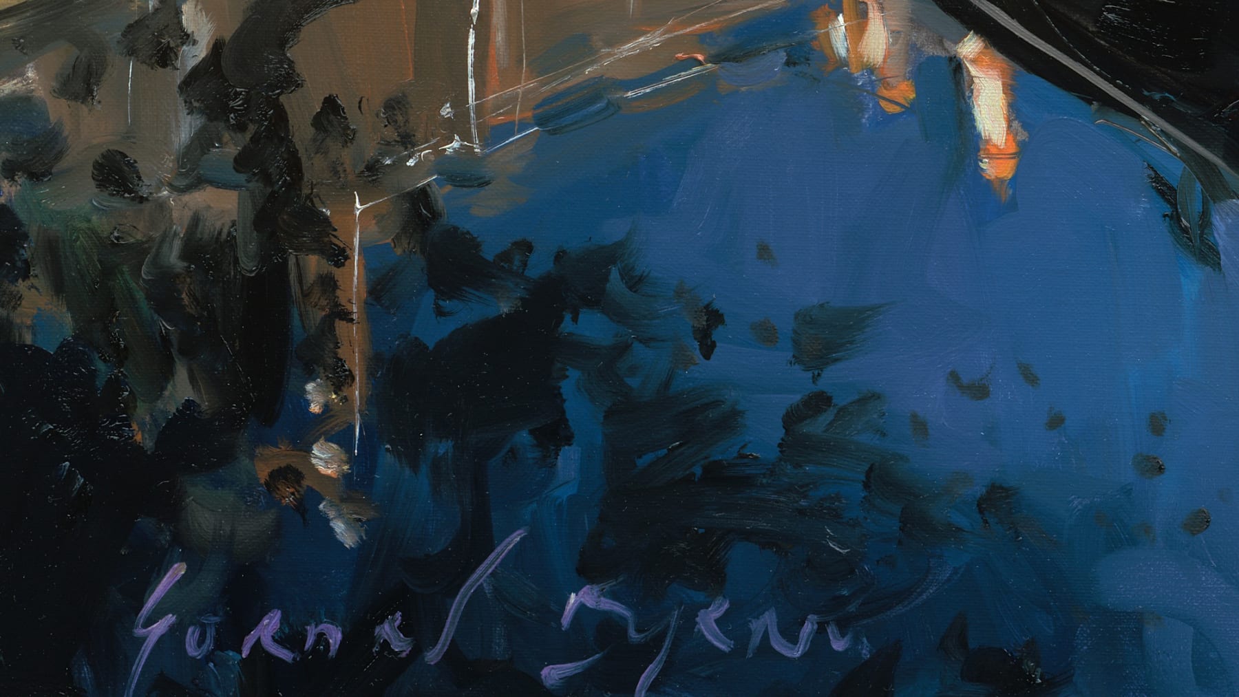 Gerard-Byrne-Autumnal-Walk-Canal-Lock-at-Percy-Place-modern-irish-impressionism-art-gallery-Dublin-Ireland-artist-signature