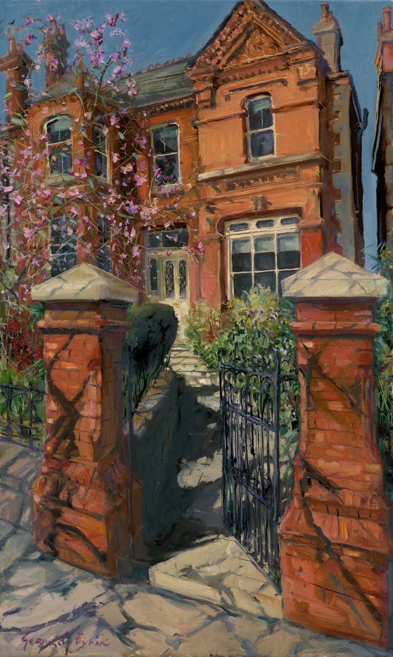 Gerard_Byrne_irish_artist_Peaceful_Morning_on_Eglinton_Road_Dublin_modern_impressionism