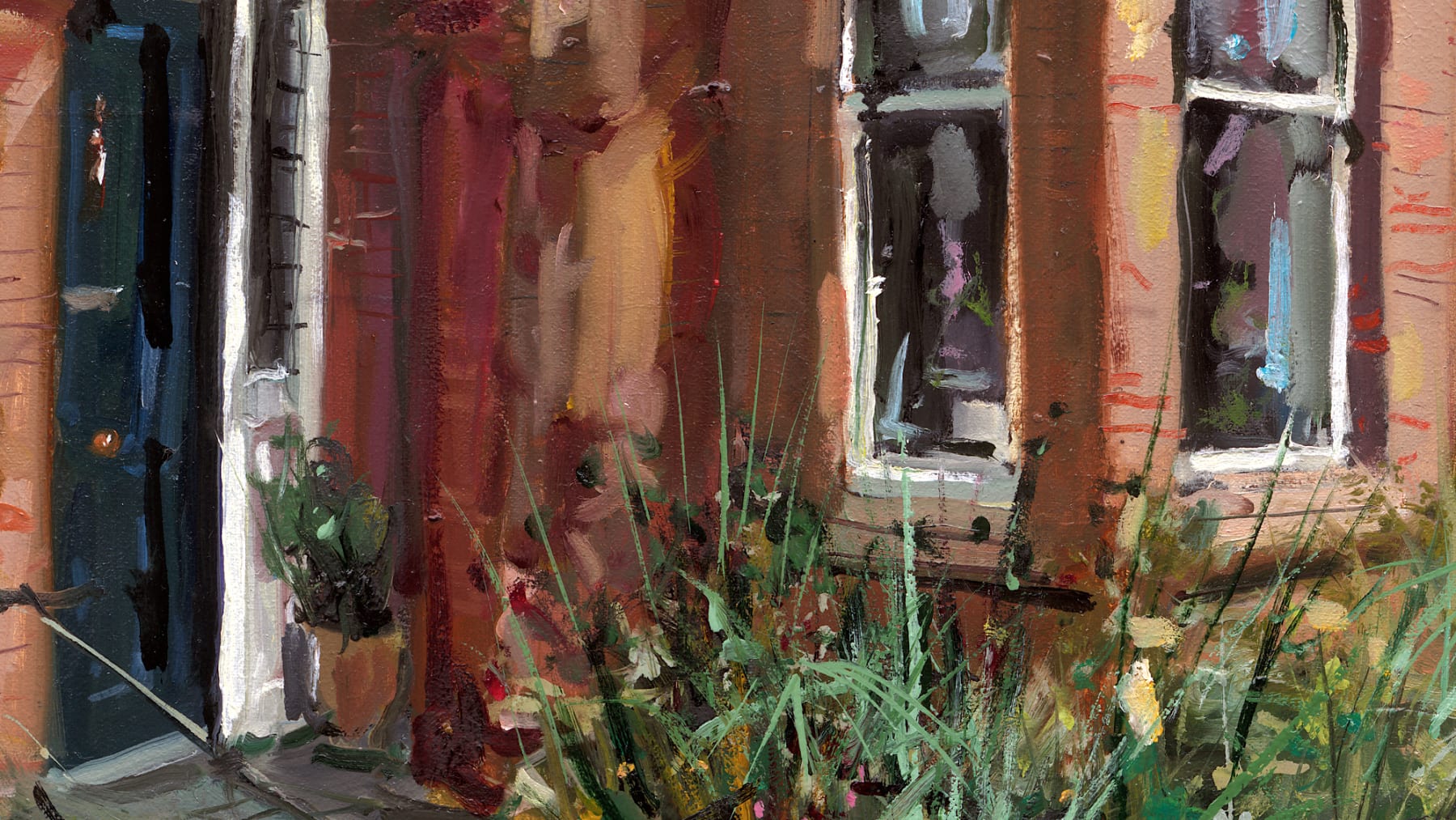 Gerard_Byrne_Urban_Green_contemporary_impressionism_plein_air_fine_art_painting_detail