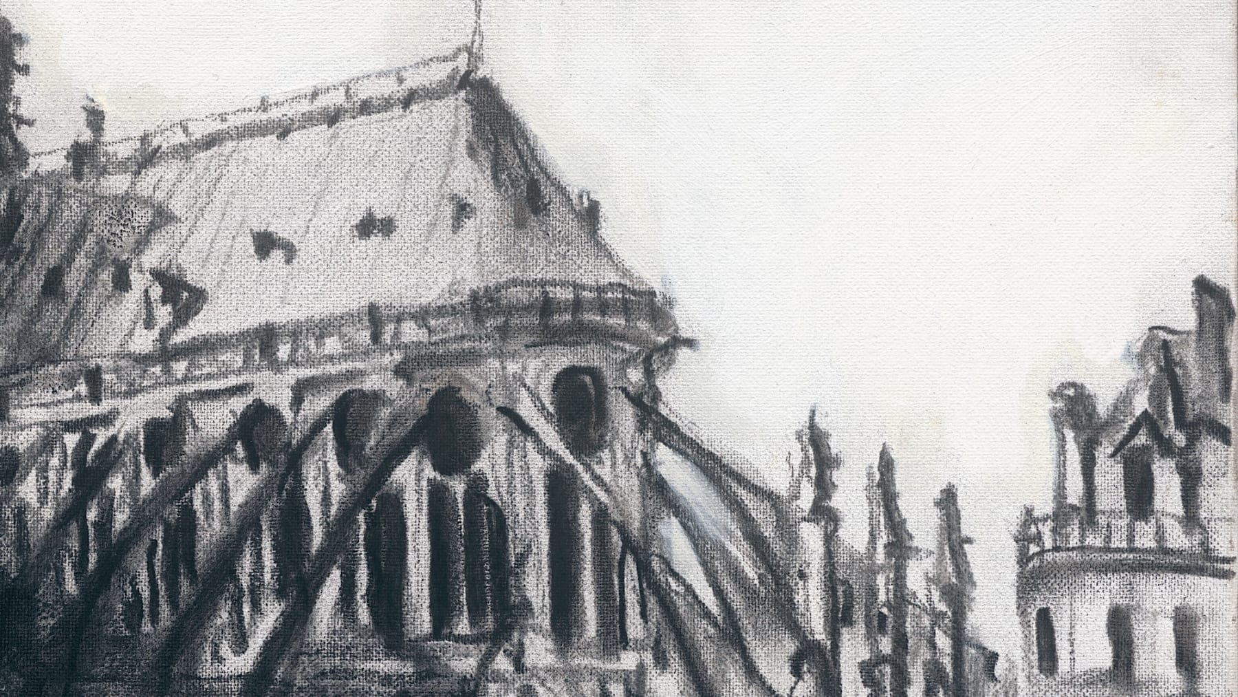 Gerard-Byrne-Before-the-Fire-Cathedrale-Notre-Dame-de-Paris-charcoalogy-exhibition-art-gallery-dublin-ireland-drawing-detail