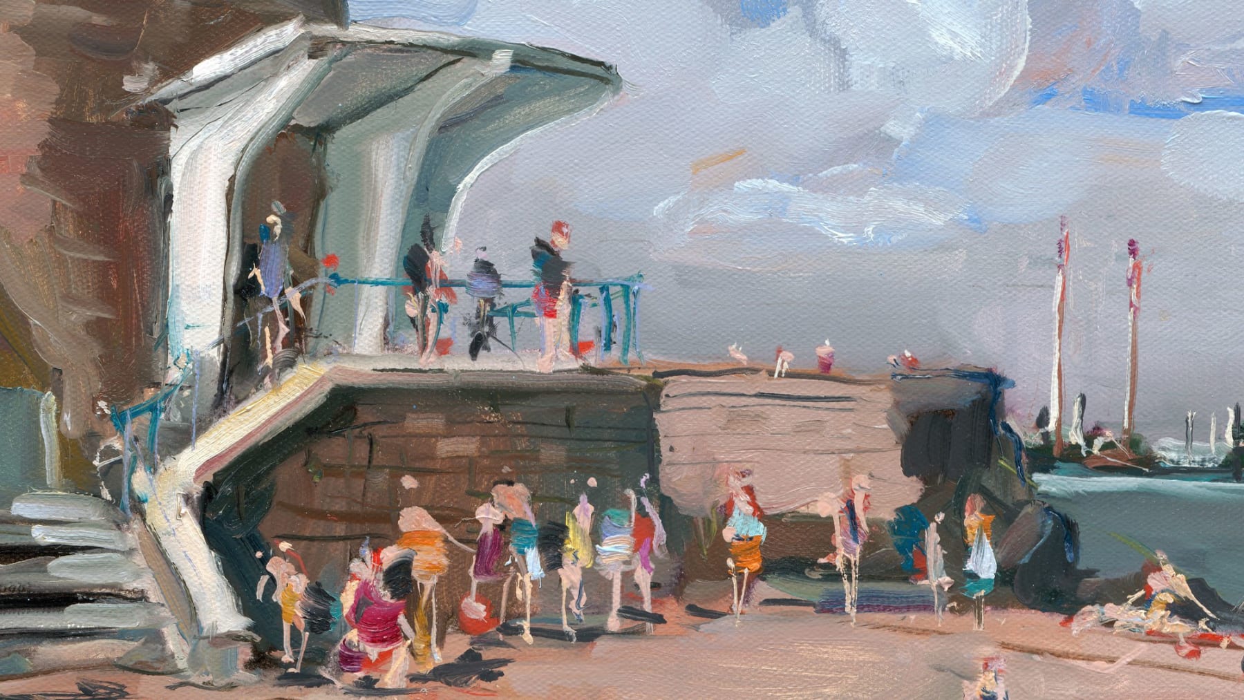 Gerard-Byrne-Last-Days-of-Summer-Seapoint-irish-modern-impressionism-art-gallery-Dublin-painting-detail