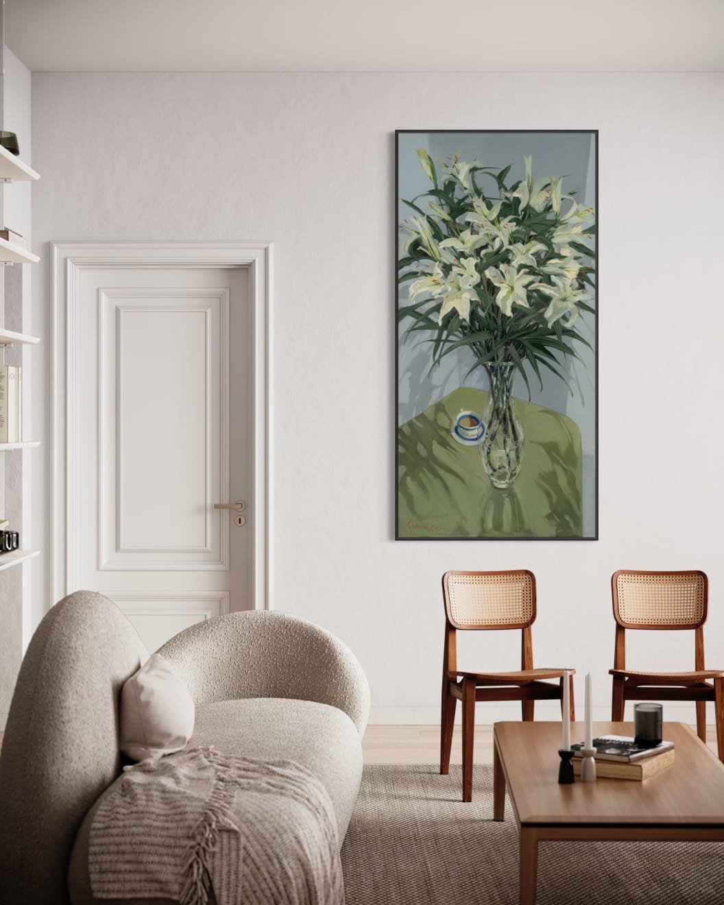 Gerard-Byrne-White-Oriental-Lilies-art-gallery-Dublin-Ireland-interior-design