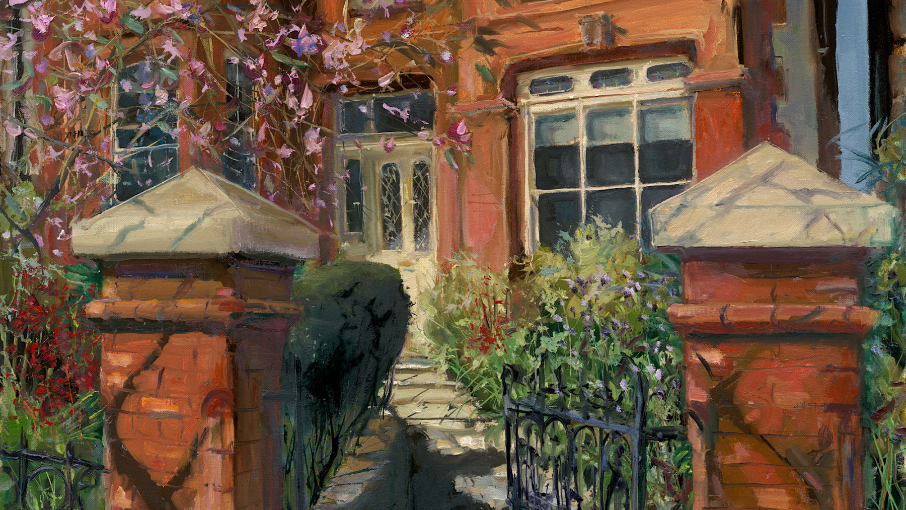 Gerard_Byrne_irish_artist_Peaceful_Morning_on_Eglinton_Road_Dublin_modern_impressionism_painting_detail