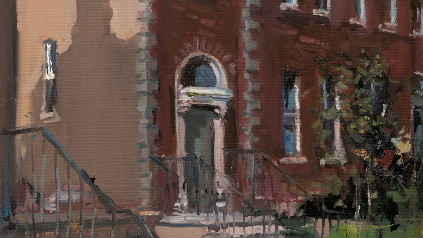 Gerard_Byrne_Shadows_Fall_Rostrevor_Terrace_Rathgar_painting_detail_modern_irish_impressionism_fine_art_gallery_Dublin_Ireland