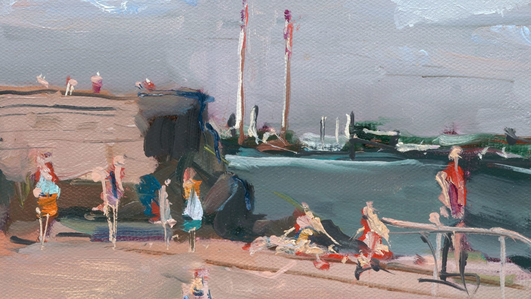 Gerard-Byrne-Last-Days-of-Summer-Seapoint-irish-modern-impressionism-art-gallery-Dublin-painting-detail