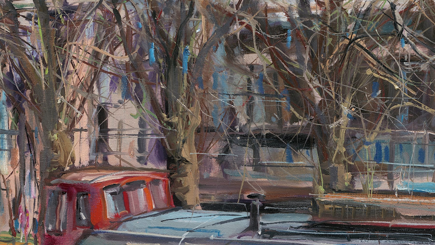 Gerard_Byrne_Grand_Canal_in_Spring_Dublin_modern_irish_impressionism_painting_detail