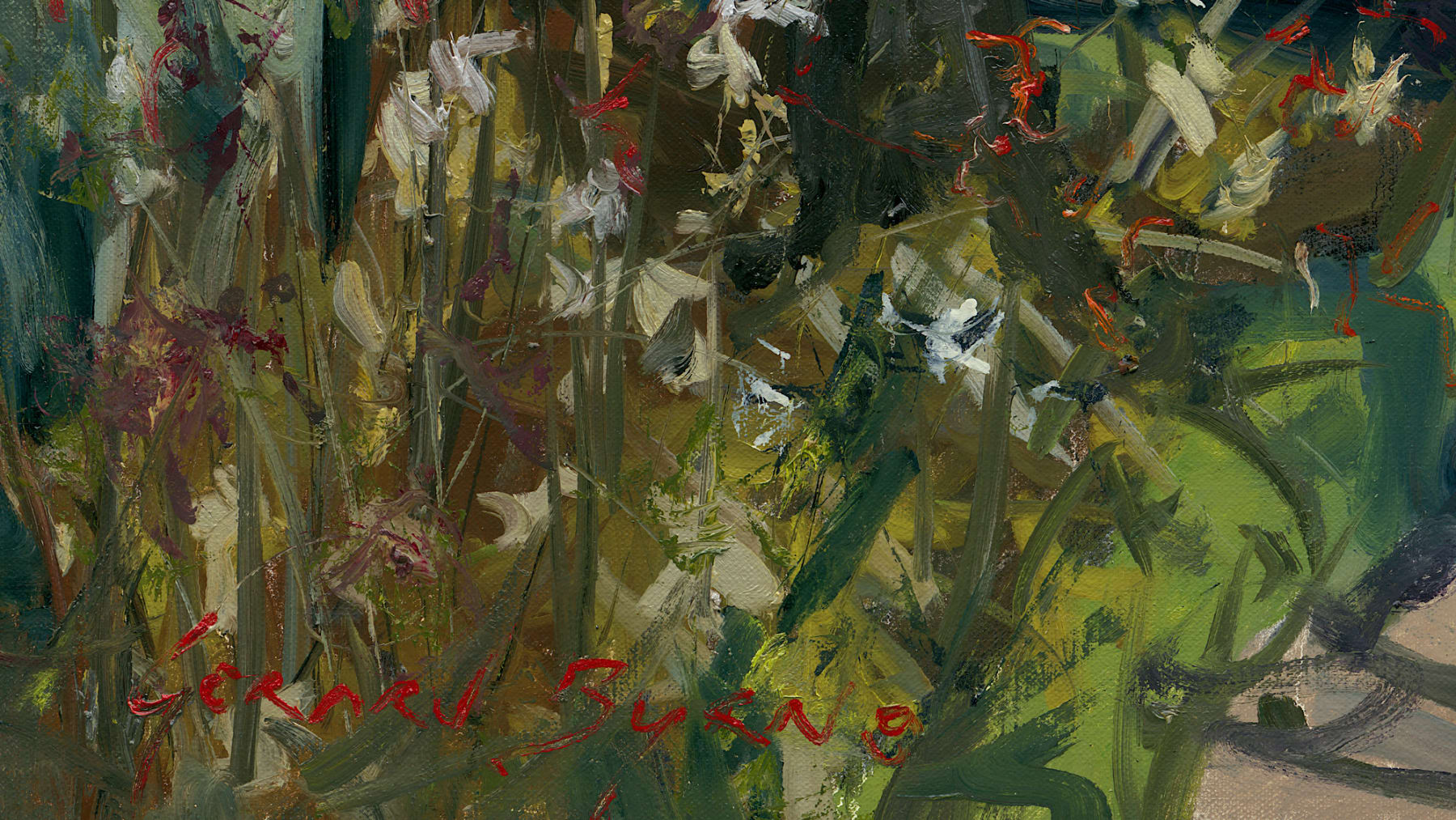 Gerard_Byrne_The_Secret_Garden_modern_irish_impressionism_painting_detail