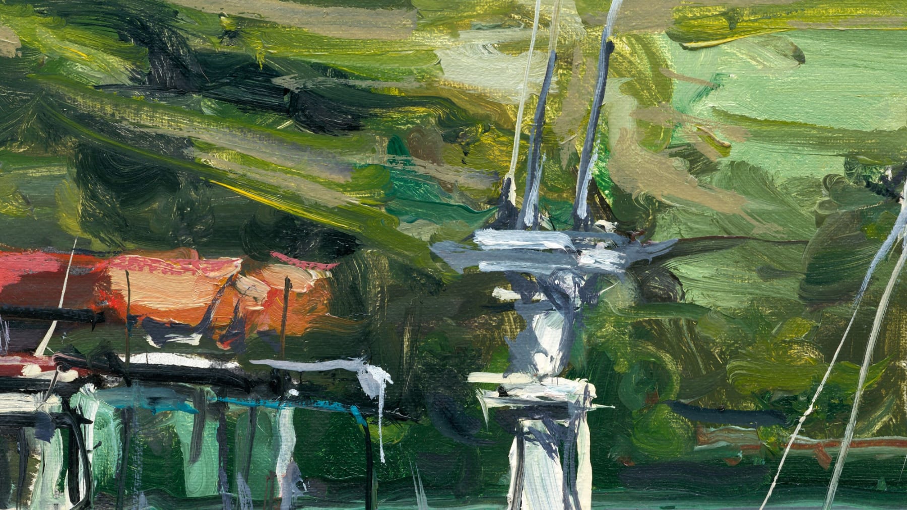 Gerard-Byrne-Fishing-Boats-Union-Hall-West-Cork-irish-seascape-art-gallery-Dublin-Ireland-painting-detail