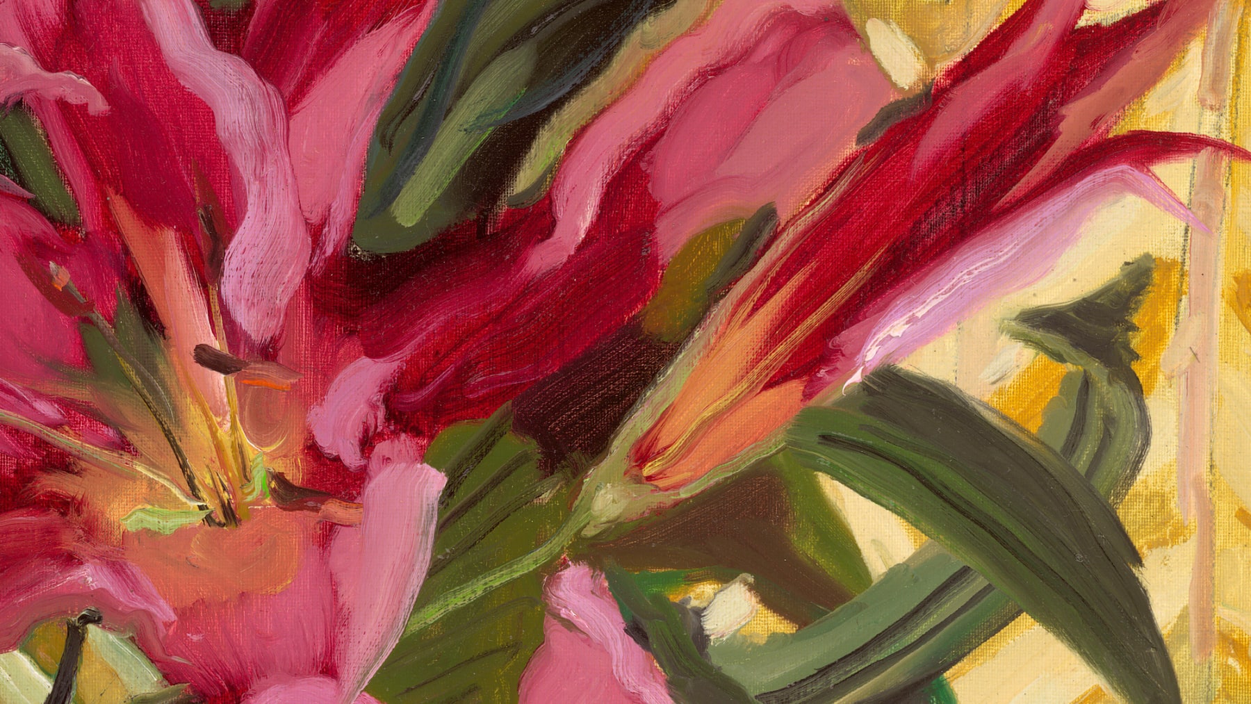 Gerard_Byrne_Stargazer_Lilies_contemporary_figurative_artist_fine_art_gallery_Dublin_Ireland_painting_detail